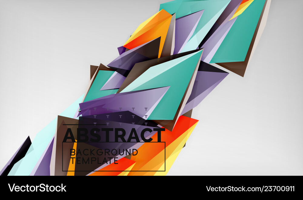 Abstract color triangles geometric background Vector Image