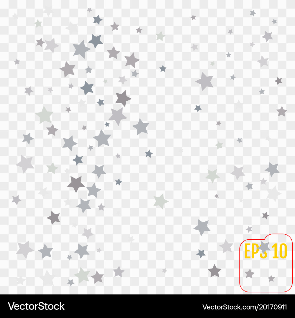 Abstract pattern of random falling silver stars vector image