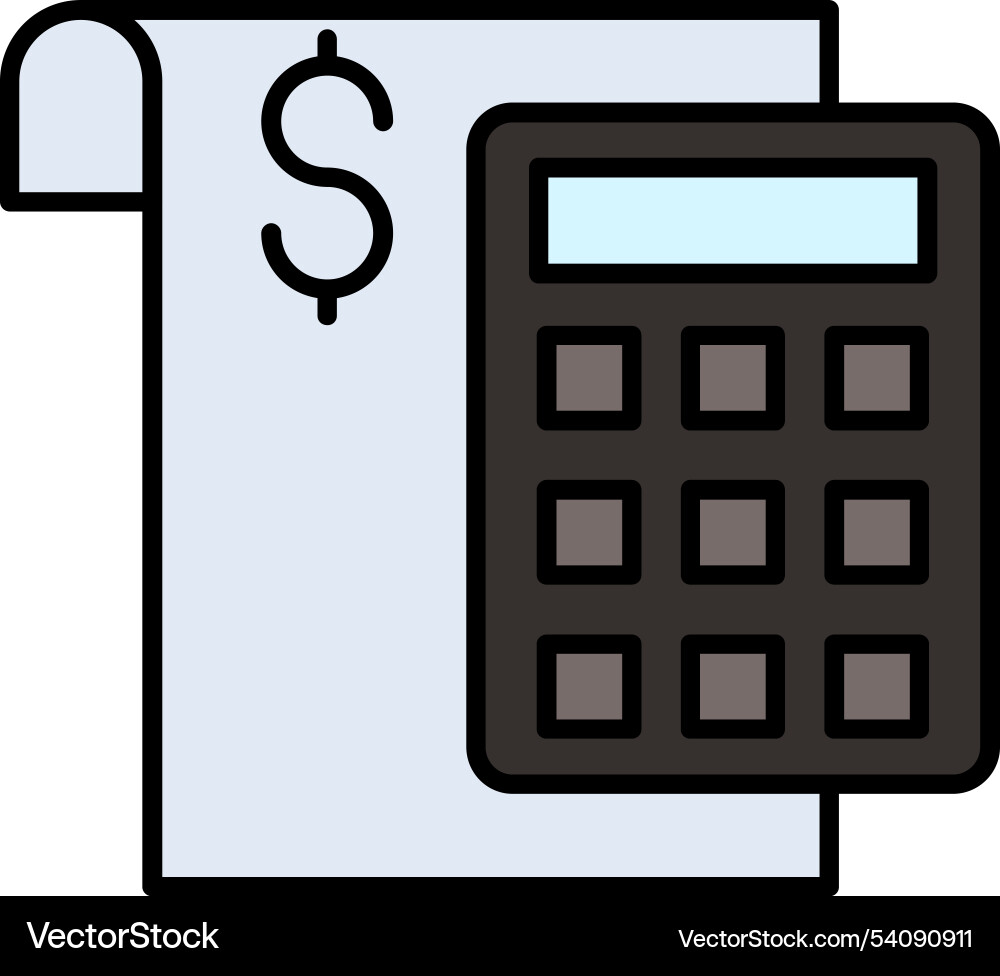 Calculate line filled icon design Vector Image