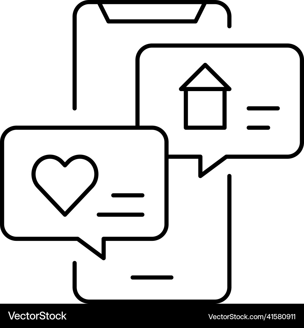 Chat Messaging Line Icon vector image
