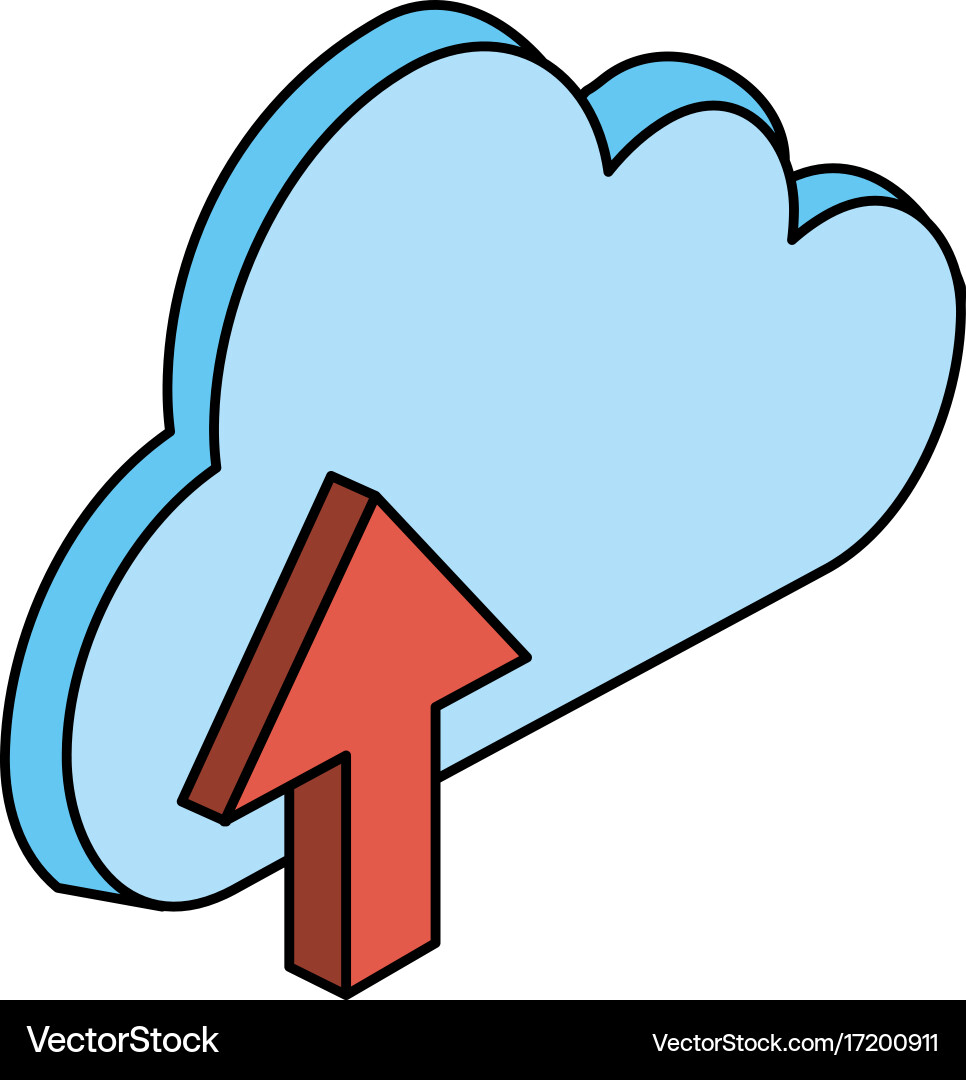 Cloud storage with up arrow icon image Vector Image
