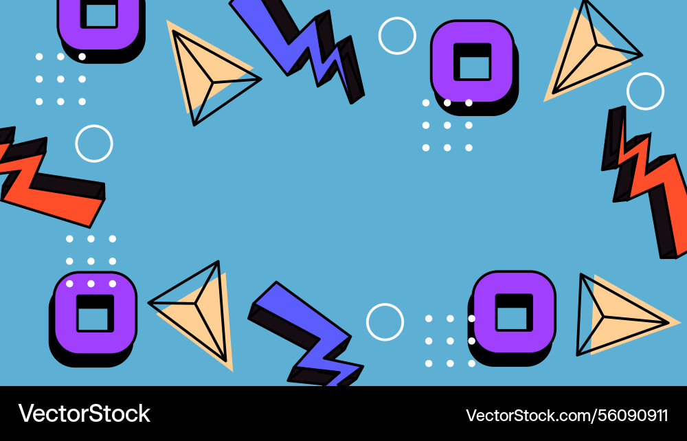 Colorful abstract geometric pattern with shapes Vector Image