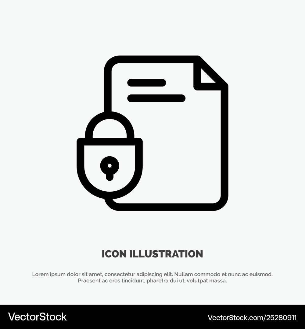 File document lock security internet line icon File document lock security internet line icon vector image