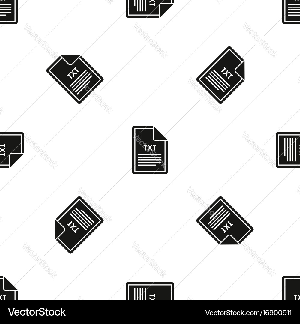 File txt pattern seamless black Vector Image