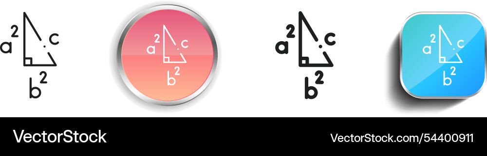 Geometry icon thin linear regular and button Vector Image