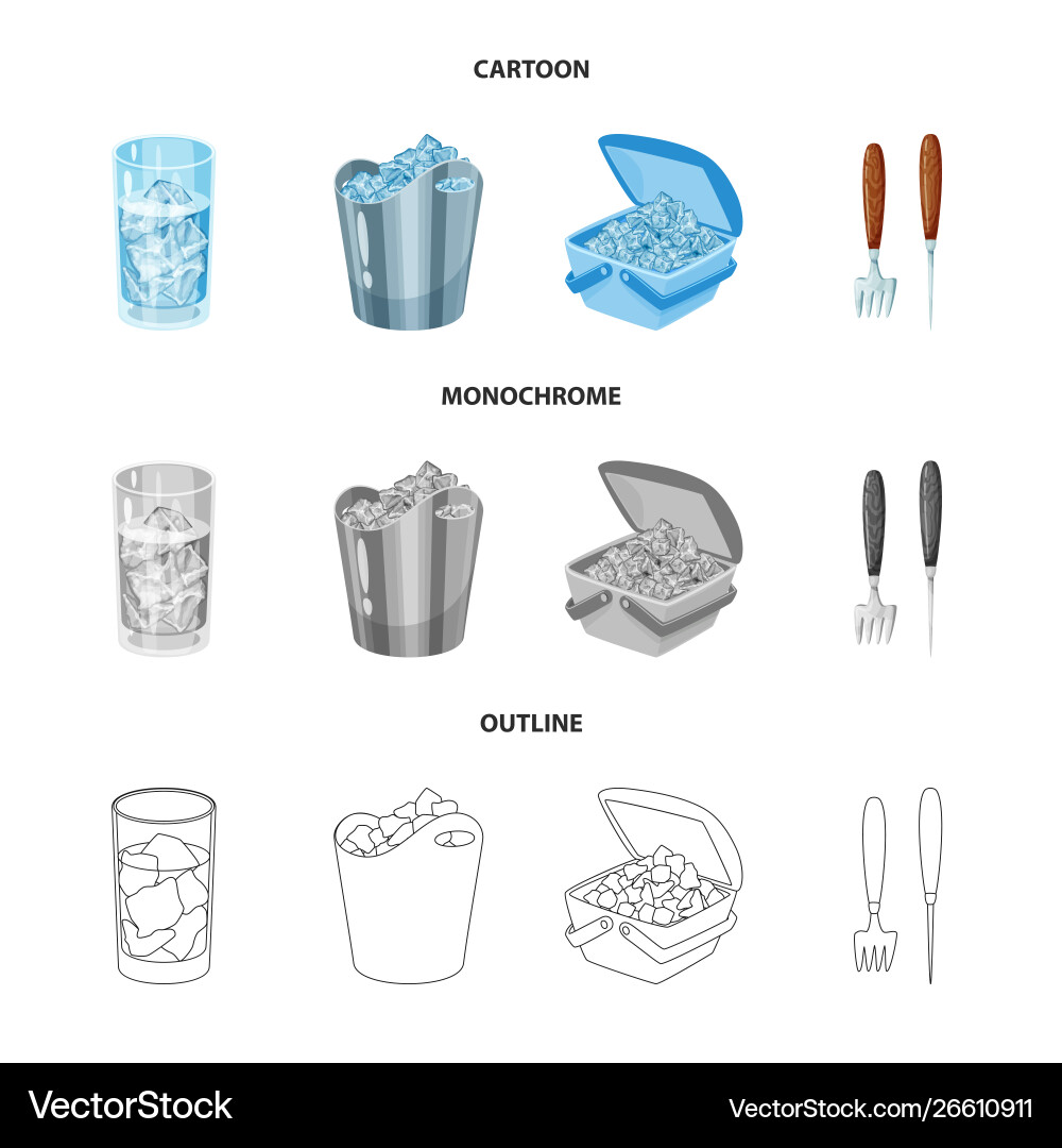 Isolated object texture and frozen sign set vector image