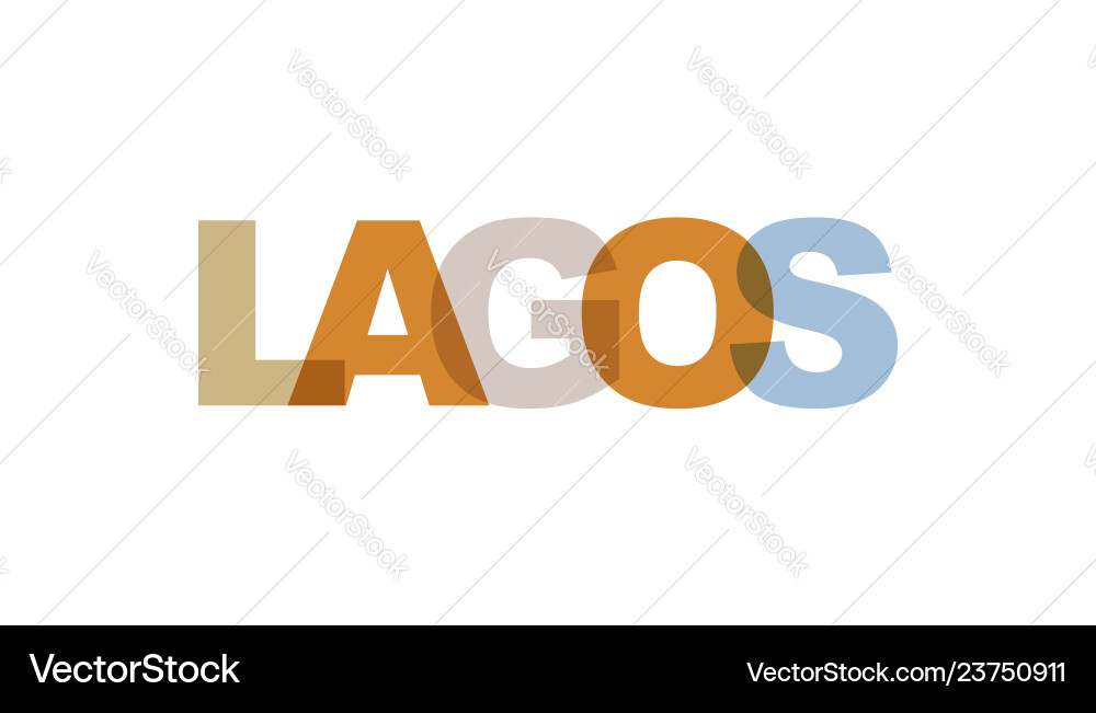 Lagos phrase overlap color no transparency vector image