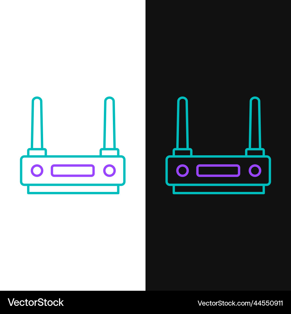 Line router and wi-fi signal icon isolated Line router and wi-fi signal icon isolated vector image