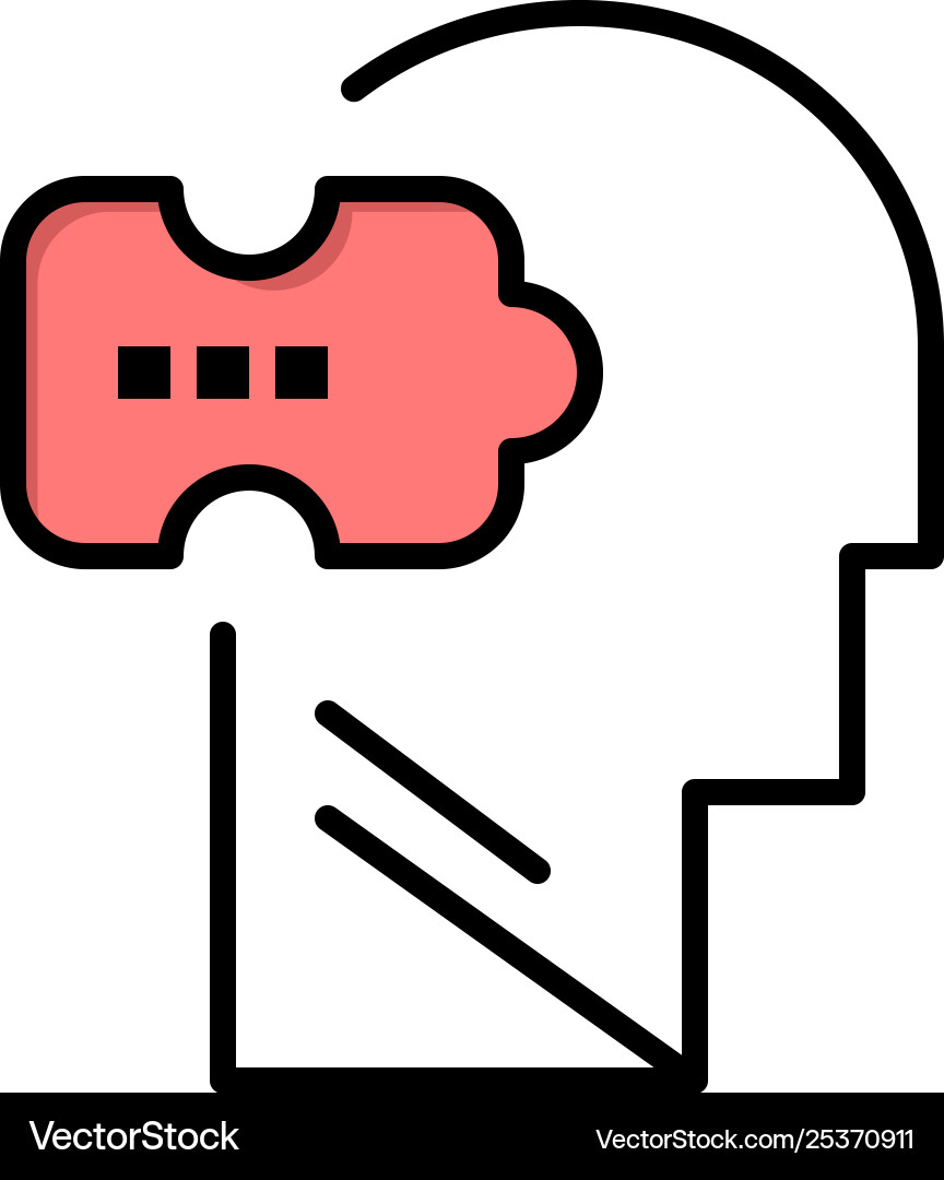 Logic mind problem solving flat color icon Logic mind problem solving flat color icon Vector Image