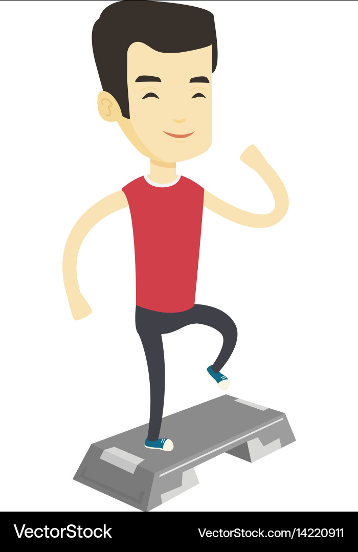 Man exercising on stepper vector image