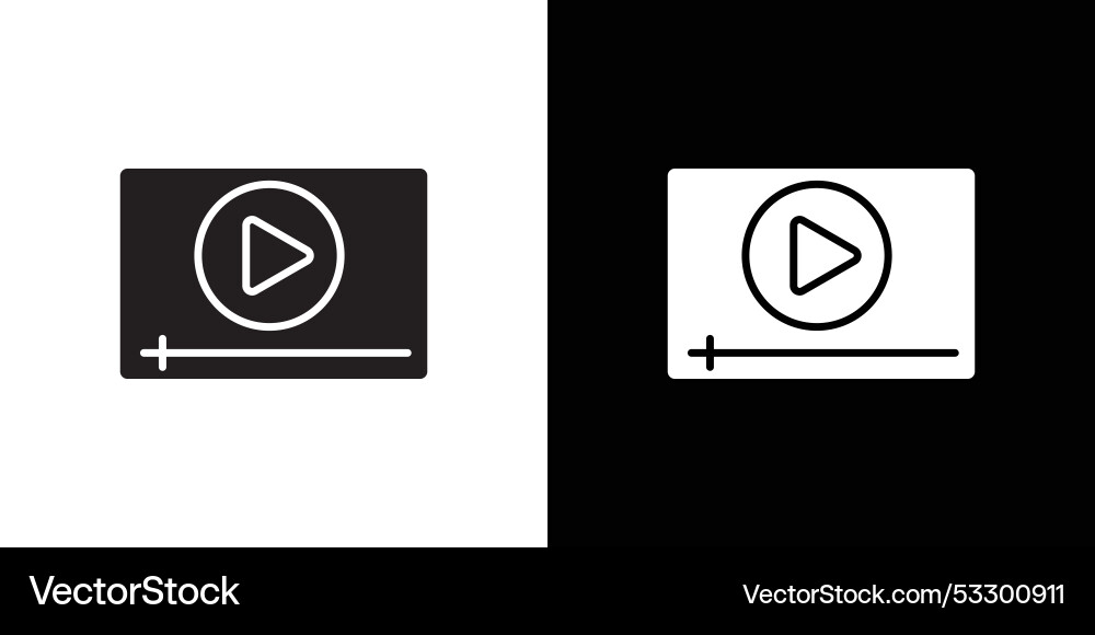 Media player icon thin line flat Royalty Free Vector Image