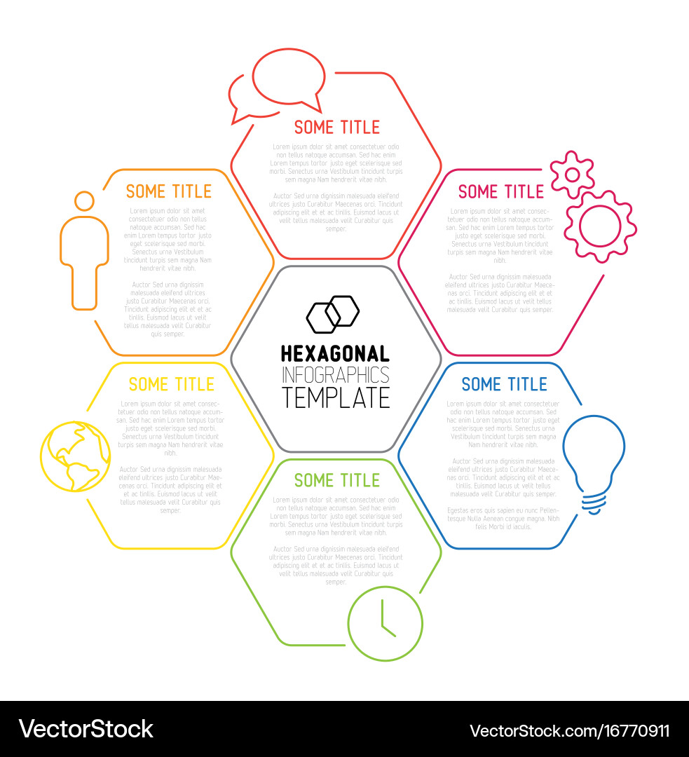 Modern hexagonal infographic report template made vector image