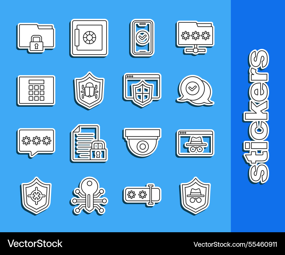 Set line incognito mode browser window Vector Image