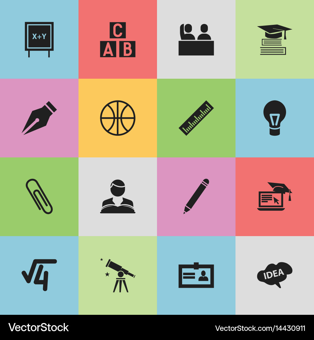 Set of 16 editable science icons includes symbols vector image