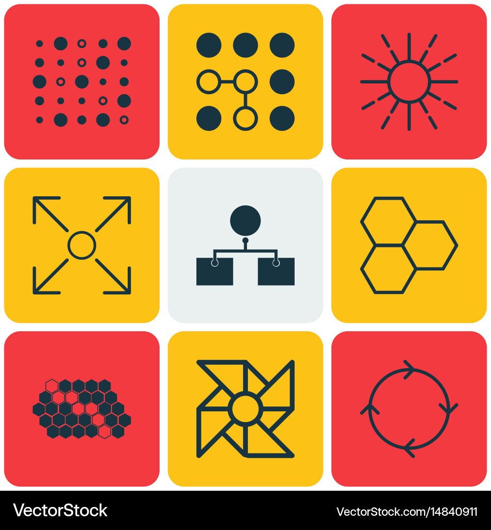 Set of 9 artificial intelligence icons includes vector image