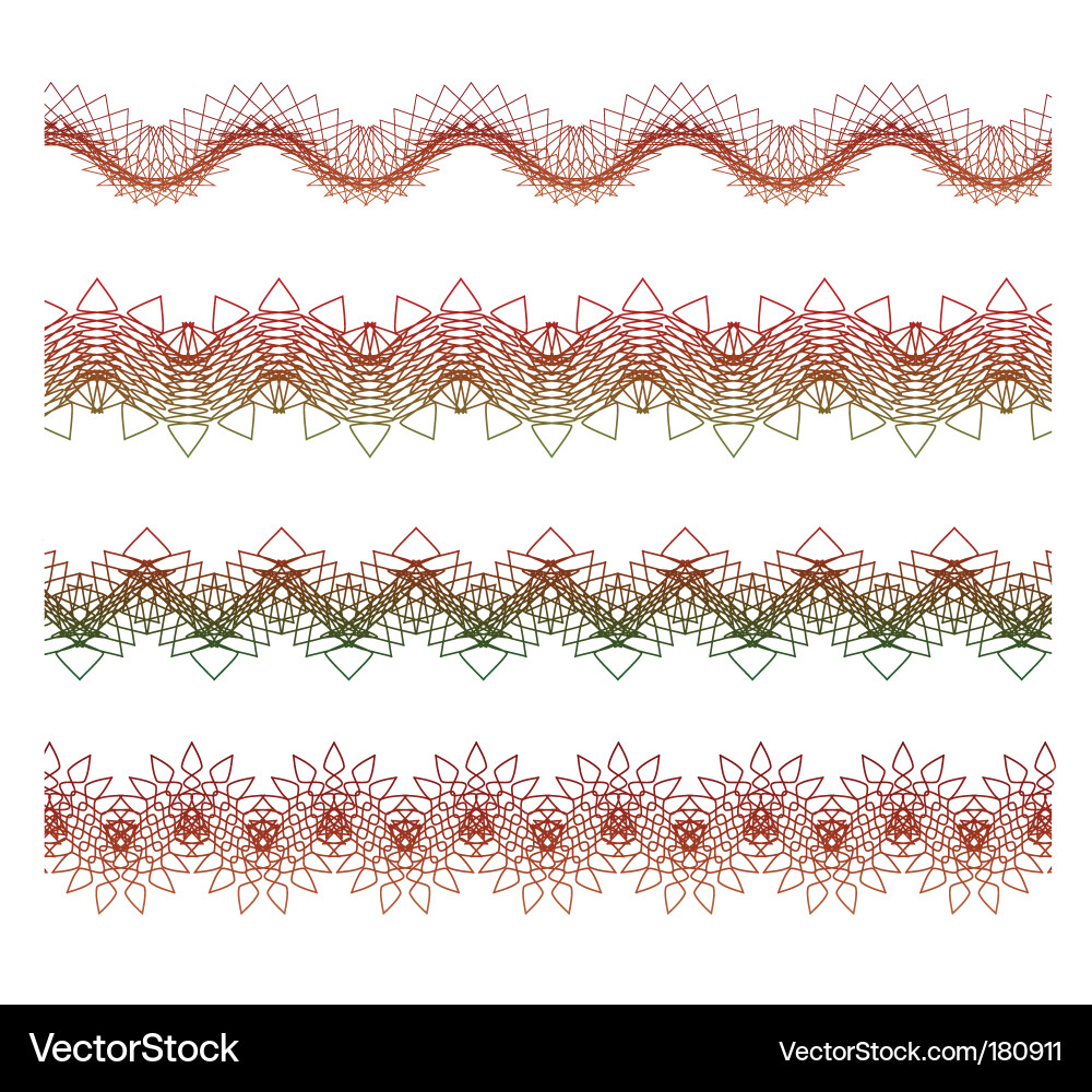 Set of borders elements vector image