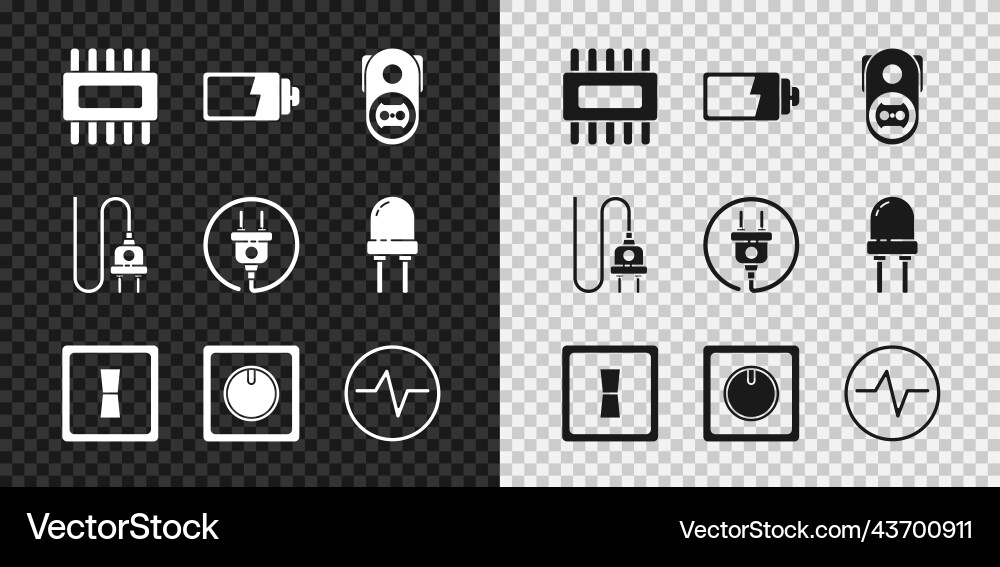Set processor with microcircuits cpu battery Set processor with microcircuits cpu battery vector image