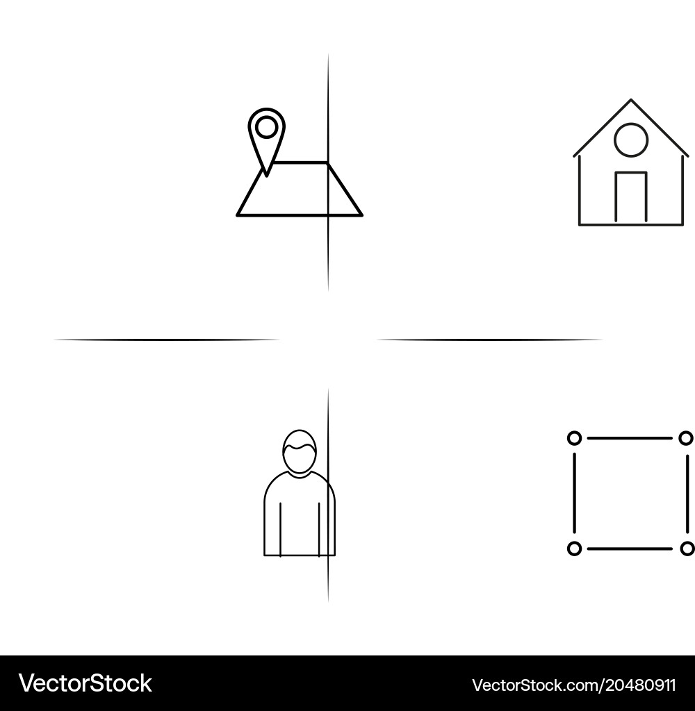 Signs and symbols simple linear icons set Vector Image