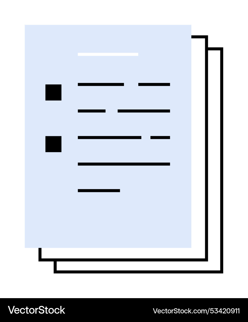 Simplified document representation with bullet Simplified document representation with bullet vector image