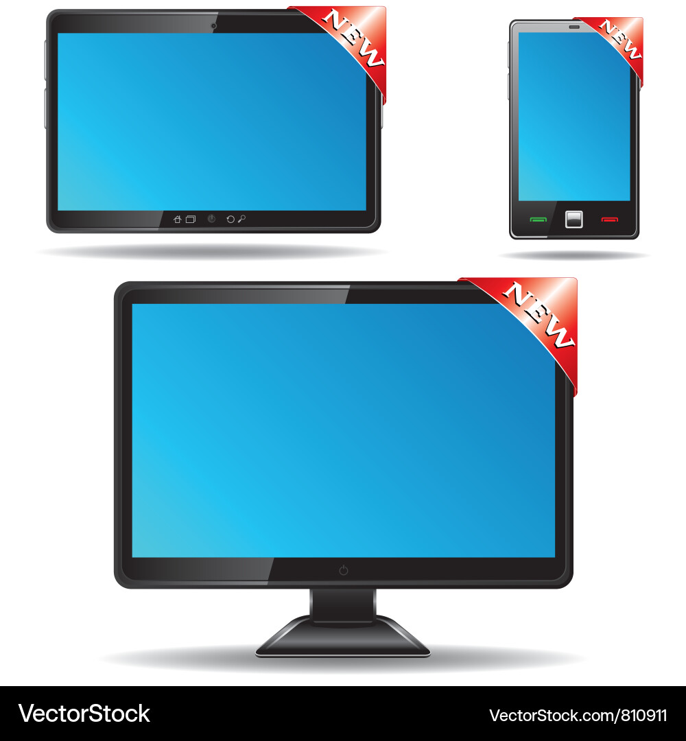 Smartphone and Tablet Display Vector Image