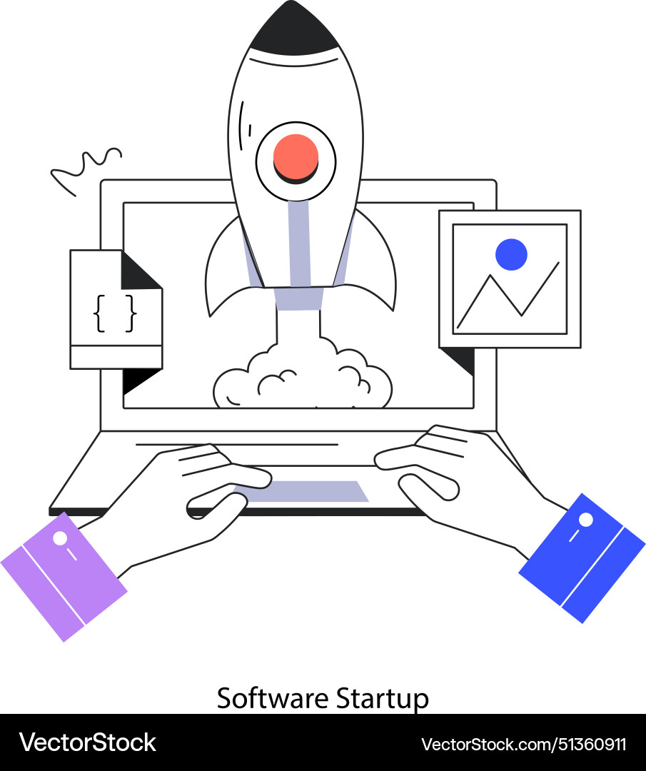 Software startup vector image