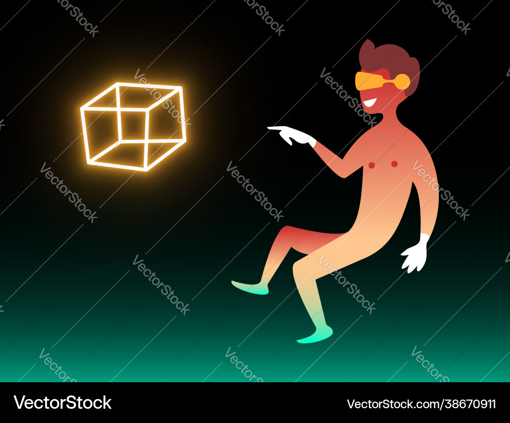 Virtual reality composition in gradient vector image