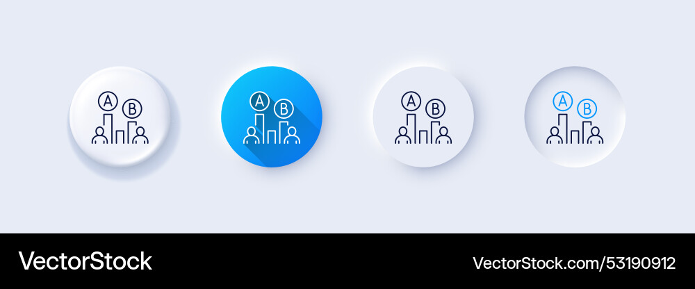 Ab testing line icon ui test chart sign vector image