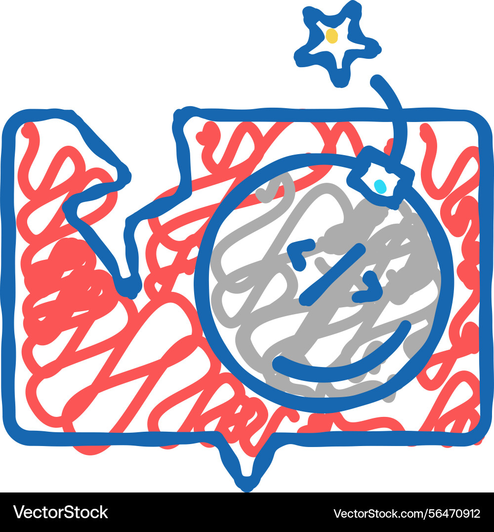 Account or program hacking icon doodle Vector Image