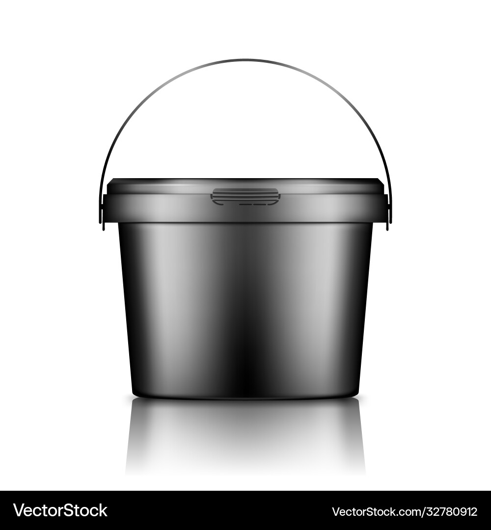 Black bucket with handle mockup isolated from Black bucket with handle mockup isolated from vector image