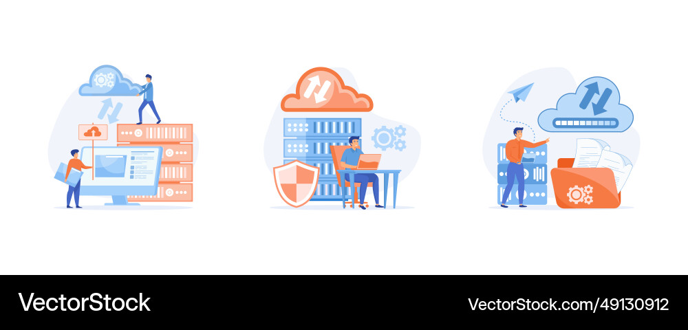 Cloud computing concept data center file vector image
