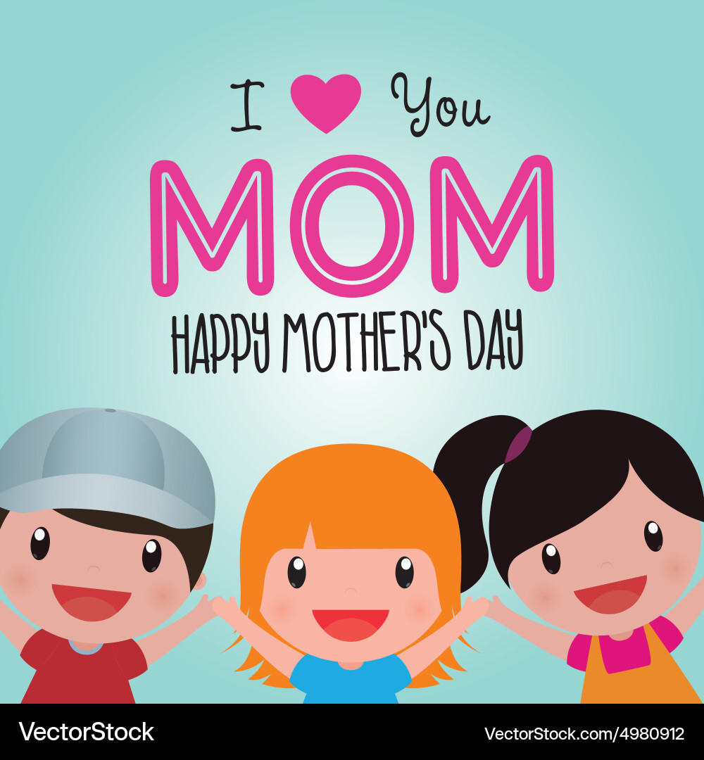 Colored background with cute objects for mothers vector image