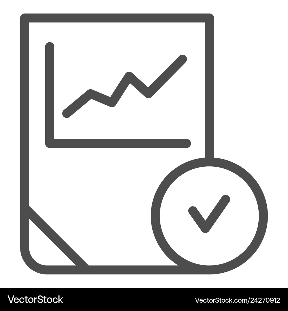 Diagramm mit Check-Line-Icon-Diagramm Tick Diagramm mit Check-Line-Icon-Diagramm Tick vektorbild