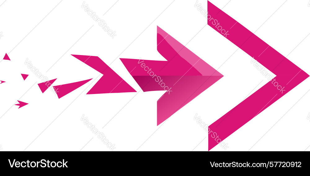 Dynamic forward arrows with exploding elements vector image