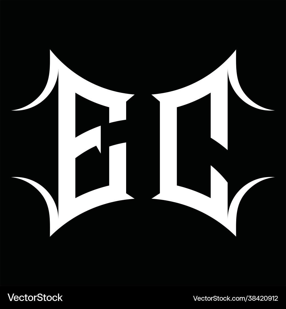 Ec logo monogram with abstract shape design Vector Image