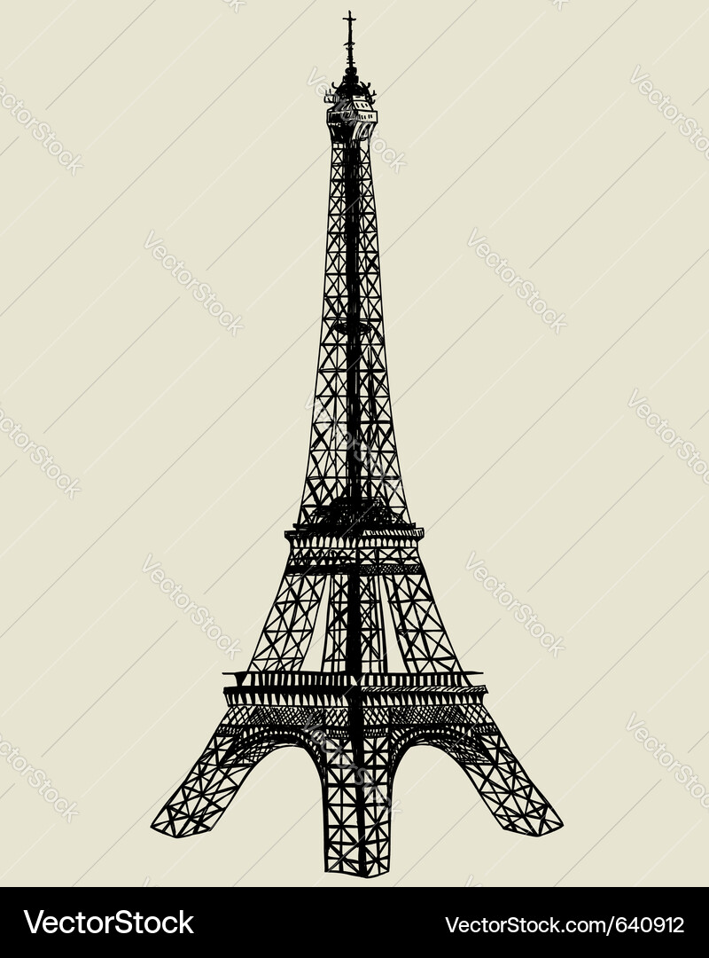 Eiffel tower sketch vector image