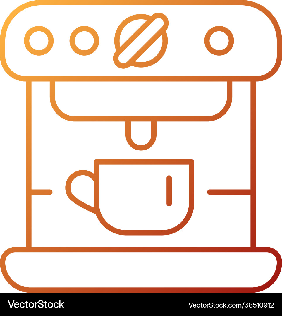 Espresso machine gradient linear icon Espresso machine gradient linear icon vector image