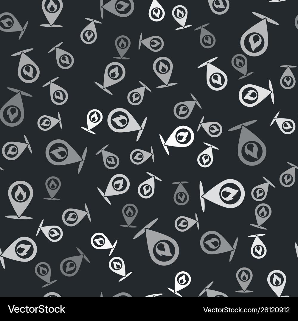 Grey map pointer with fire flame icon isolated Grey map pointer with fire flame icon isolated Vector Image