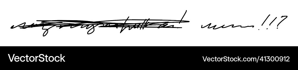 Illegible handwriting crossed out phrase Illegible handwriting crossed out phrase vector image