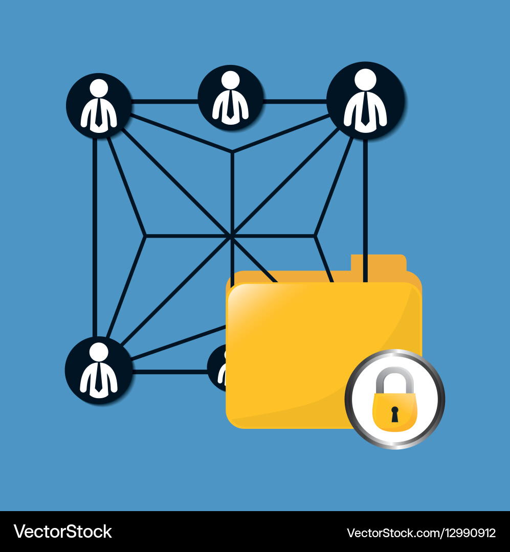 Lock file data center related vector image