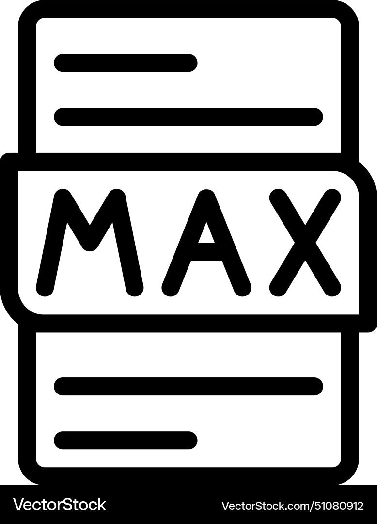 Max file type icons document format design Vector Image