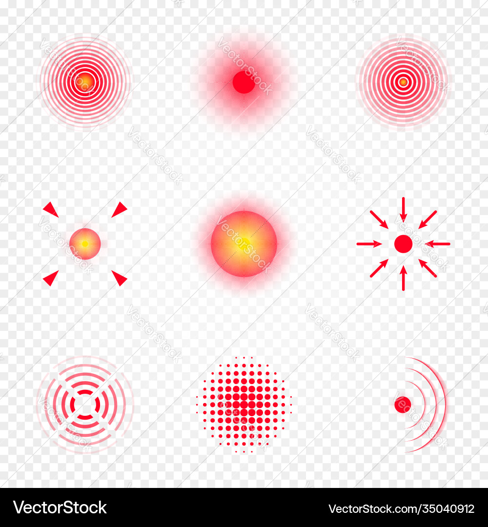 Pain localization point set abstract symbols Vector Image