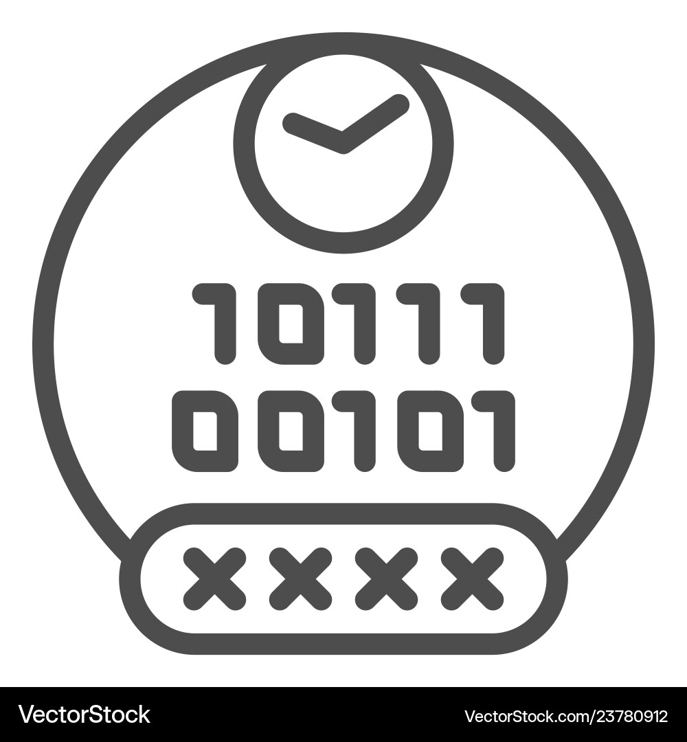 Password line icon pin code Password line icon pin code vector image