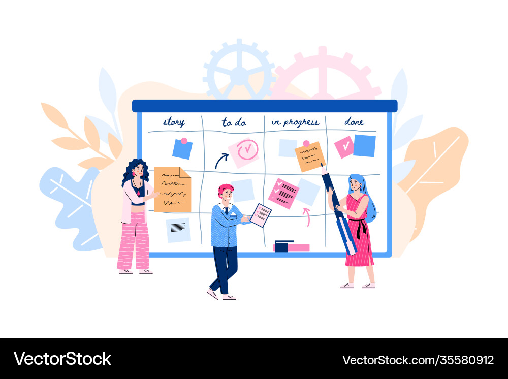 Scrum team using agile development Vector Image