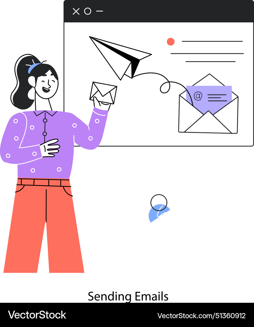 Sending emails Vector Image