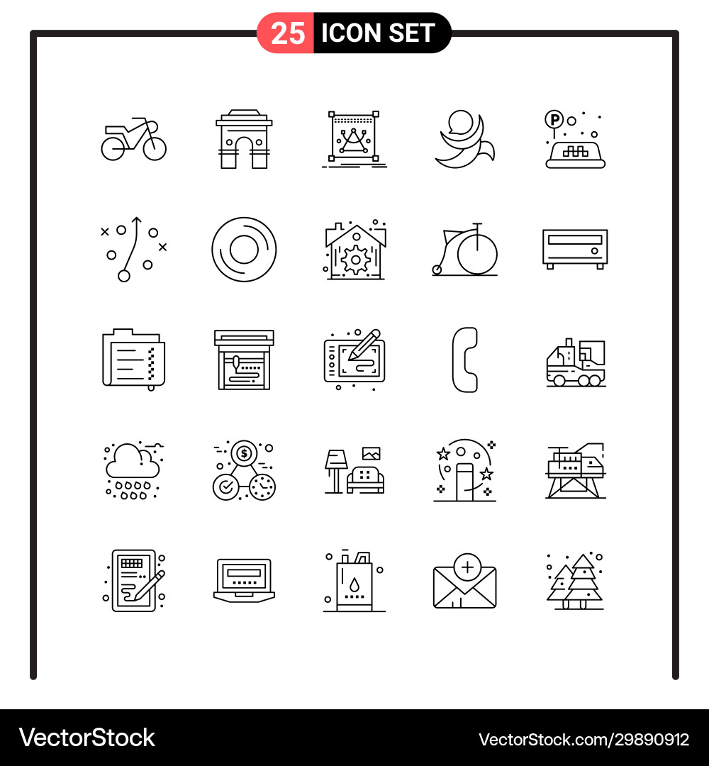 Set 25 line style icons for web and mobile Set 25 line style icons for web and mobile vector image