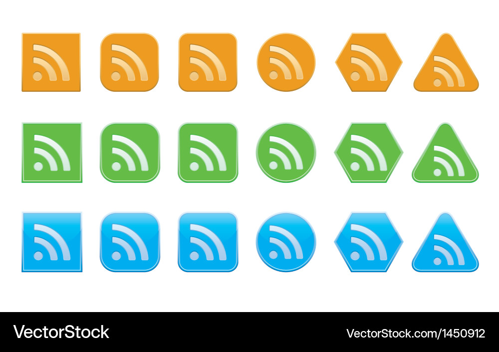 Set of rss icons Vector Image