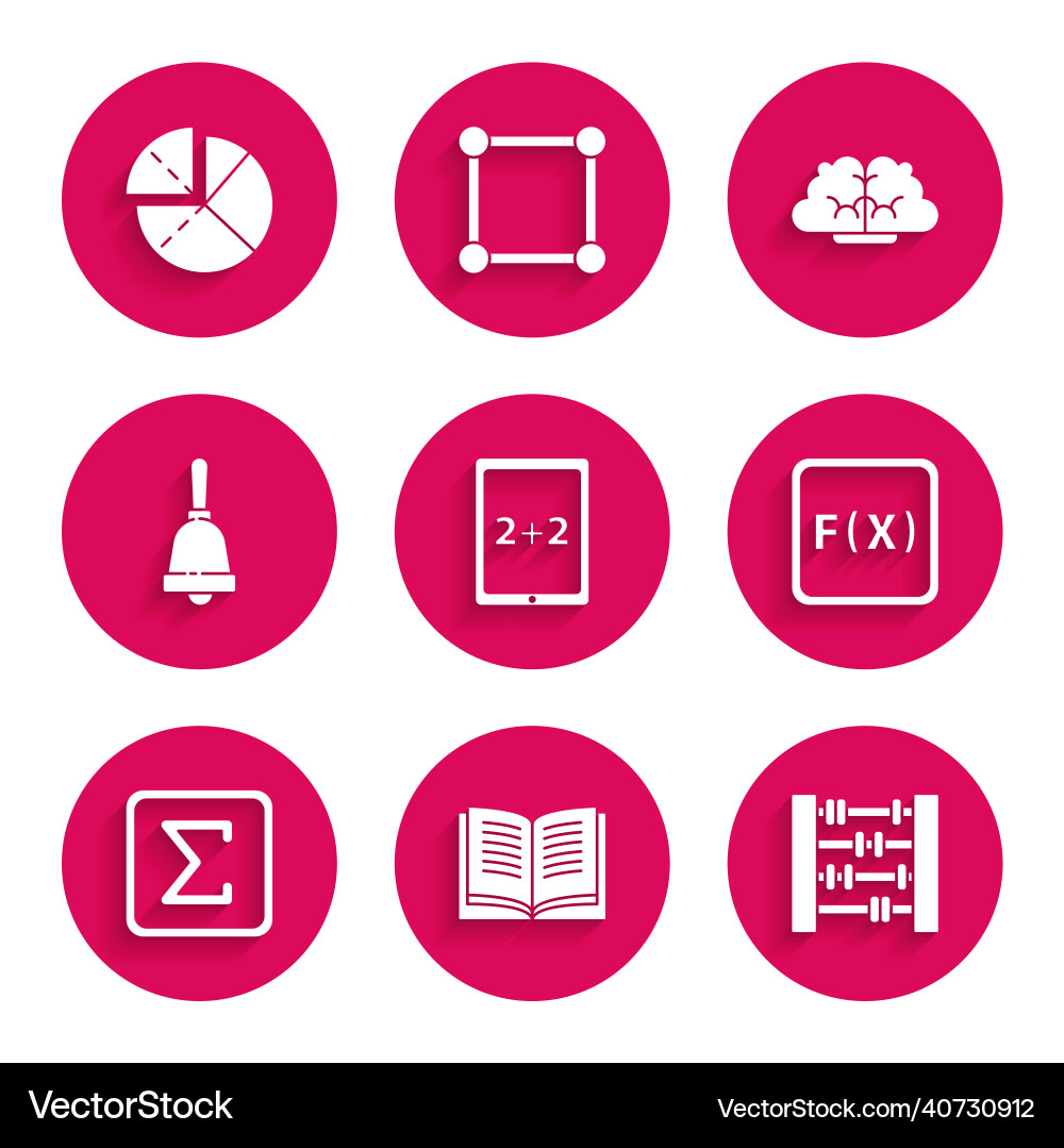 Set tablet with calculator open book abacus Set tablet with calculator open book abacus vector image