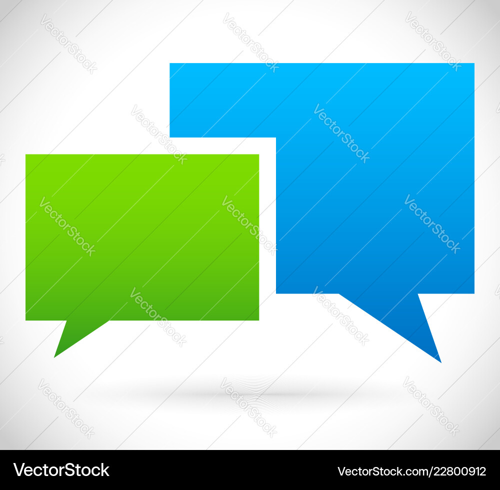Two overlapping speech talk bubbles communication Two overlapping speech talk bubbles communication vector image