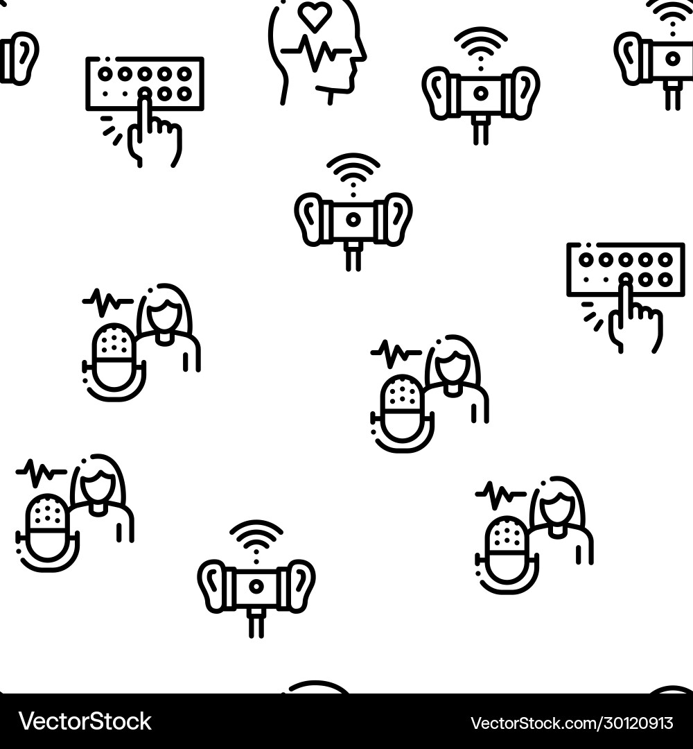Asmr sound phenomenon seamless pattern Vector Image