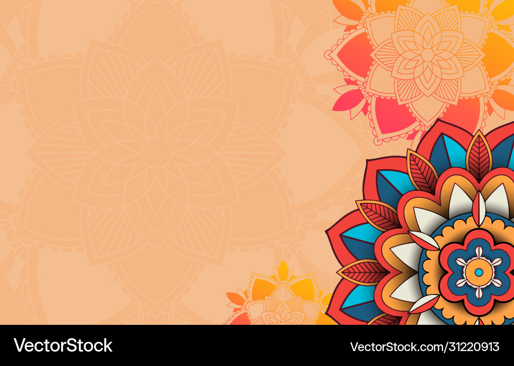 Background template with mandala pattern design vector image